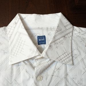 Ike Behar - Embroidered White Button Down Shirt - XL